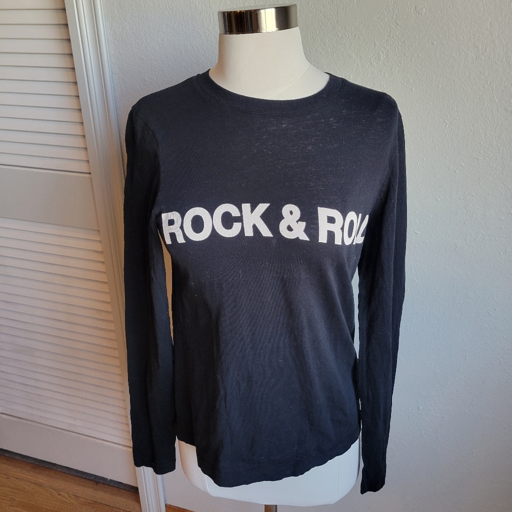 Zadig & Voltaire Willy Black Rock & Roll Long Sleeve Tee